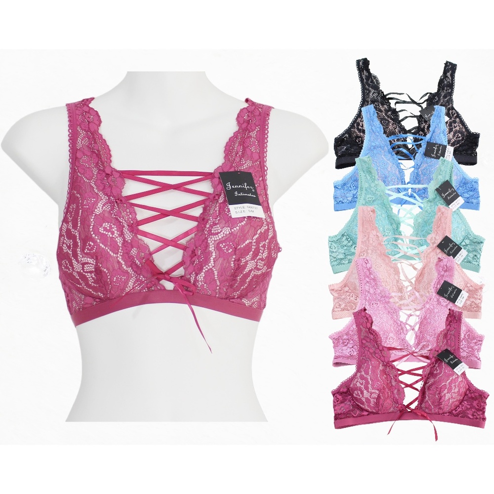 Jennifer Pullover Removable Pads Bralettes 6pk